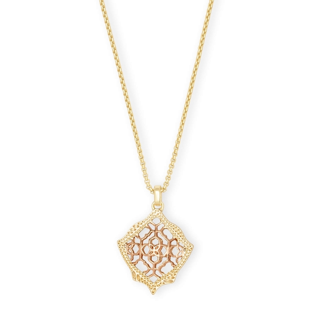 Kendra Scott Kacey Gld Pendant in Rse Gld Filigree